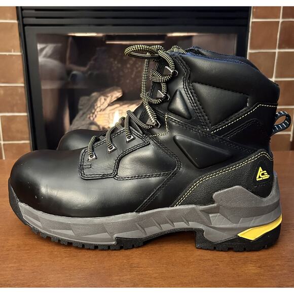 ACE Burren CT Leather Slip Resistant Composite Toe Work Boot Black Mens Sz 10 - Picture 3 of 12